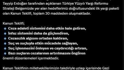 Adalet Bakanı Yılmaz Tunç, TBMM'ye sunulan "10. Yargı Paketi" teklifinin