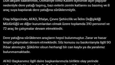 Ali Yerlikaya, Osmaniye'deki felaket sonucu su baskını yaşanan ev ve