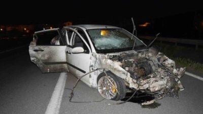 Kırıkkale'de gece meydana gelen trafik kazasında kimliği belirlenemeyen sürücü hayatını