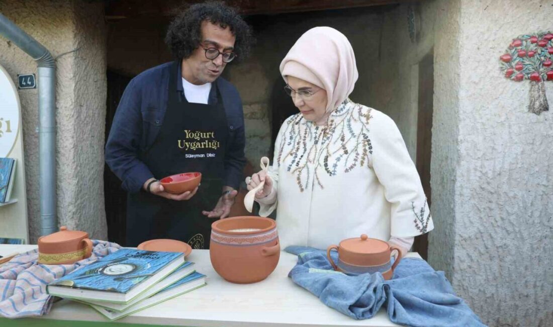 Emine Erdoğan, Türk Mutfağı Haftası kapsamında Nevşehir'de yoğurt mayalayarak kültürel