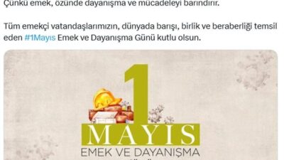 Emine Erdoğan, 1 Mayıs Emek ve Dayanışma Günü'nü kutladı. Alın