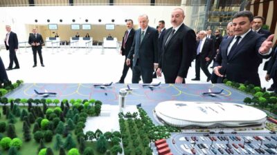 Cumhurbaşkanı Erdoğan, Azerbaycan'ın Karabağ bölgesinde inşa edilen Laçın Uluslararası Havalimanı'nın