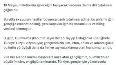 Cumhurbaşkanlığı İletişim Başkanı Fahrettin Altun, 19 Mayıs'ı vatan sevgisinin simgesi