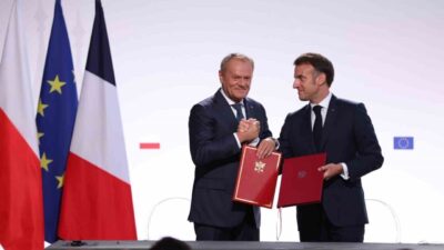 Fransa Cumhurbaşkanı Emmanuel Macron ve Polonya Başbakanı Donald Tusk, savunma