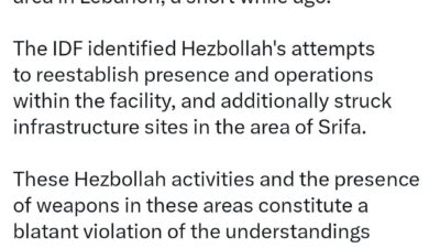 İsrail ordusu, Lübnan'da Hizbullah'a ait askeri hedeflere saldırdı. IDF tarafından