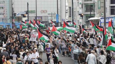 Tokyo'da toplanan Filistin destekçileri, Nakba Günü'nde İsrail'i protesto etti. Alman