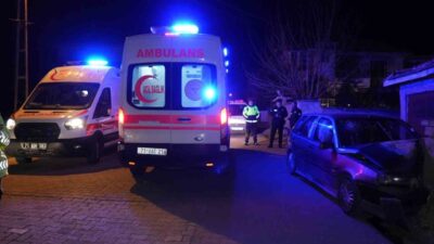 Kırıkkale'de gece yaşanan trafik kazasında R.M. yönetimindeki otomobilin duvara çarpması