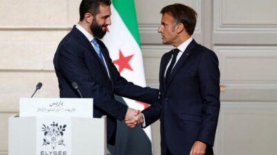 Suriye Devlet Başkanı Ahmed eş-Şara, Fransa Cumhurbaşkanı Macron ile buluşarak
