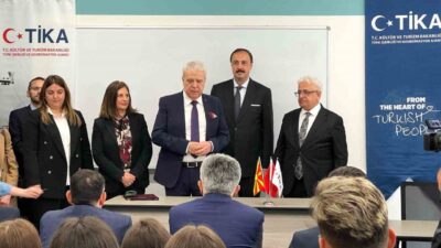 TİKA, Kuzey Makedonya'da Türkçe eğitim sınıflarını donanımla destekledi. Projenin açılış