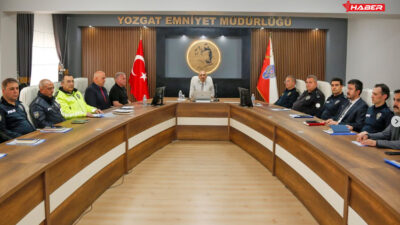 Yozgat İl Emniyet Müdürü Recep Tecimer başkanlığında, Müdür Yardımcısı ve