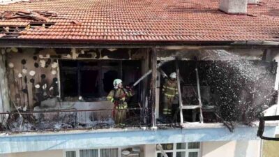 Kırıkkale'deki apartman Yangınında piknik tüpü patladı ve dumandan etkilenen bir