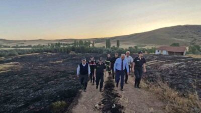 Çorum'un Alaca ilçesinde 3 ev ve 160 dönüm arazinin zarar