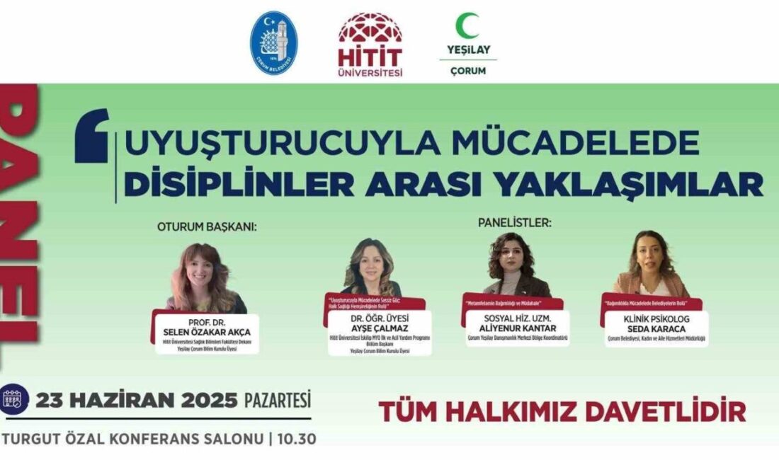 Çorum'da Çorum Belediyesi, Hitit Üniversitesi ve Yeşilay tarafından düzenlenecek panelde
