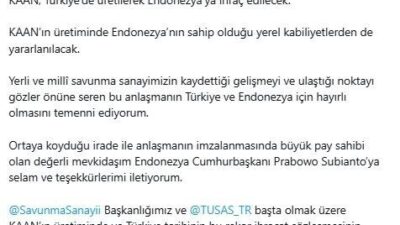 Erdoğan, Türkiye'nin milli savaş uçağı KAAN'ın Endonezya'ya yapılacak rekor ihracat