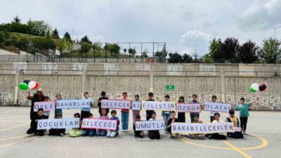 Ankara Elmadağ'da Şehit Ersin Utlu İlk-Ortaokulu öğrencileri, Filistin'e destek için