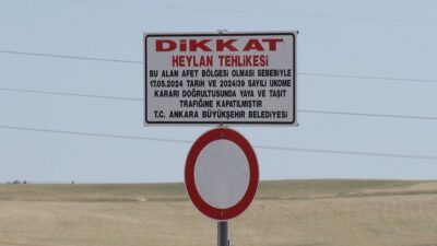 Ankara'da heyelan riski devam ederken, Keçiören ilçesinde bulunan bölgede yaşanan