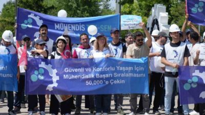 TEK-SEN Enerji Sendikası Başkanı Güler, mühendislerin haklarını savunmak için miting