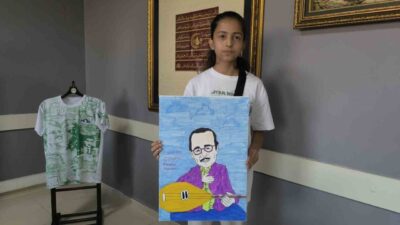 Kooperatifçilik temalı resim yarışmasında Havanur Demir, Neşet Ertaş'ı karakalem tekniğiyle