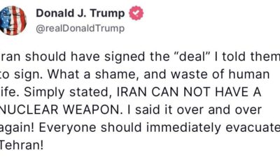 ABD Başkanı Donald Trump, İran'ın başkenti Tahran'ı terk etme çağrısında