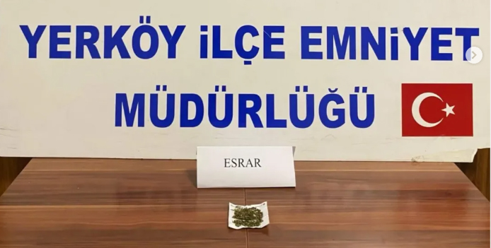 Yerköy İlçe Emniyet Müdürlüğü ekipleri, uyuşturucu ile mücadele kapsamında gerçekleştirdiği