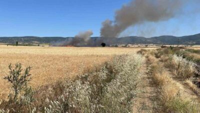 Yozgat'ta çıkan yangında, rüzgarın etkisiyle yayılan yangın itfaiye ekiplerinin müdahalesiyle