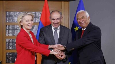 Ermenistan Başbakanı Nikol Paşinyan, Avrupa Birliği liderleri Antonio Costa ve