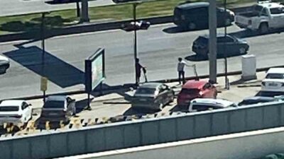 Ankara'da İstanbul Yolu'nda meydana gelen kaza sonucu bir yayayı araç