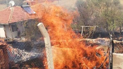 Yozgat'ta 80 yaşındaki bir adamın bahçesinde yangın çıkarması sonucu çevredekilerin