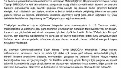 Çalışma ve Sosyal Güvenlik Bakanı Vedat Işıkhan, 15 Temmuz'u kutlayarak,