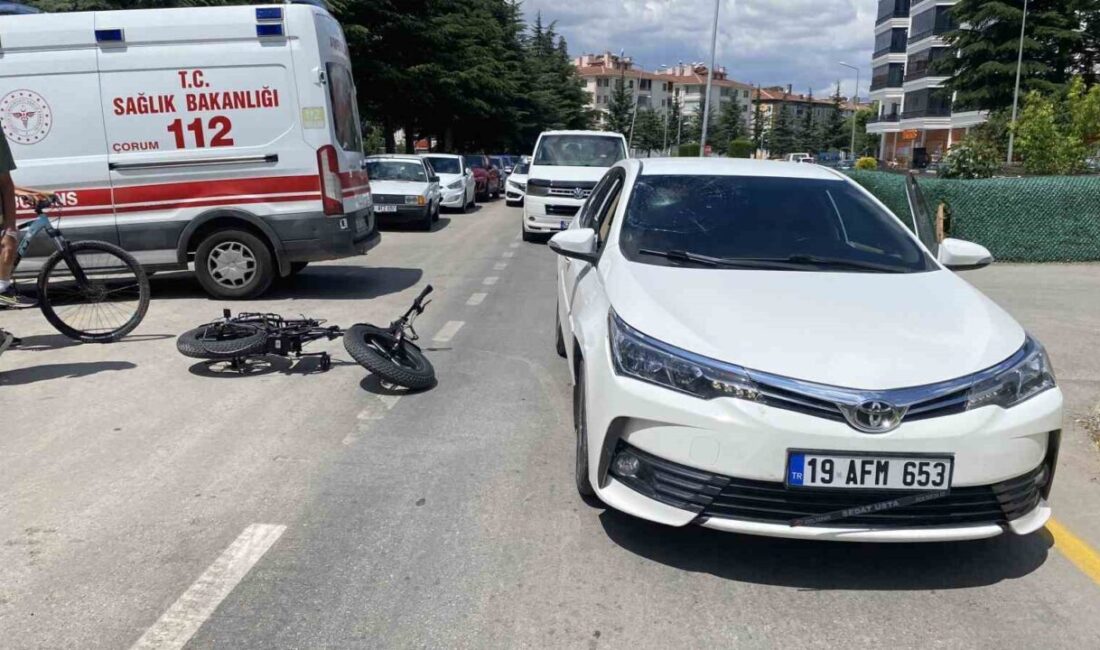 Çorum'da otomobil ile elektrikli