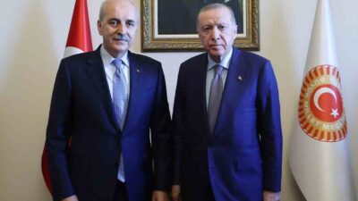Cumhurbaşkanı Recep Tayyip Erdoğan, TBMM Başkanı Numan Kurtulmuş'u ziyaret etti.
