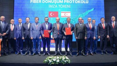 Cevdet Yılmaz, Türkiye-KKTC arasındaki Fiber Optik Mutabakat Zaptı'nın imzalanması ile