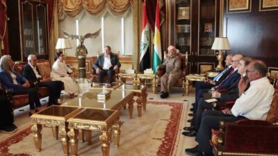 Kürdistan Demokratik Partisi (KDP) Başkanı Mesut Barzani, DEM Parti heyetiyle