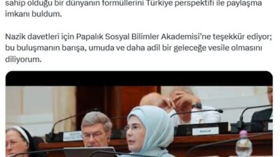 Cumhurbaşkanı Recep Tayyip Erdoğan’ın eşi Emine Erdoğan, Vatikan’daki konferansta "Etik
