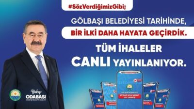 Gölbaşı Belediyesi, ihalelerini ilk kez canlı yayınlayarak şeffaflık ve hesap