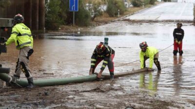 İspanya'nın Zaragoza kentinde etkili olan şiddetli yağışlar sonucu Tarazona kasabasında