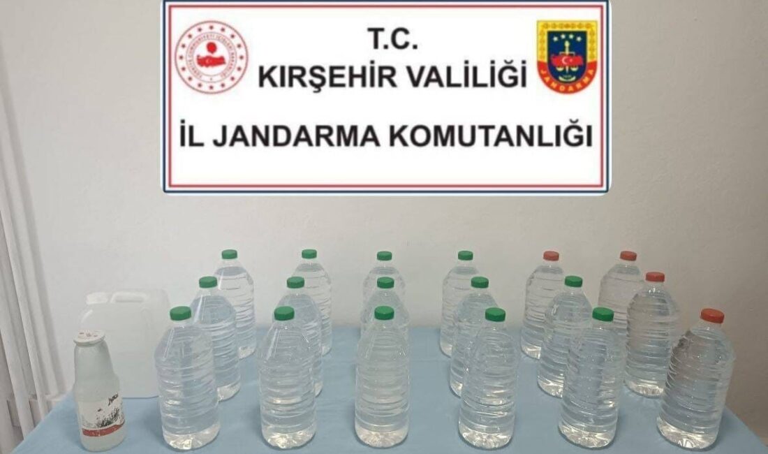 Kırşehir'in Mucur ilçesinde jandarma operasyonunda 48 litre etil alkol ve