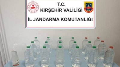 Kırşehir'in Mucur ilçesinde jandarma operasyonunda 48 litre etil alkol ve