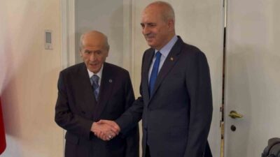 MHP Genel Başkanı Devlet Bahçeli, TBMM Başkanı Numan Kurtulmuş ile