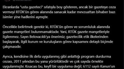 RTÜK Başkanı Ebubekir Şahin, gazete manşetlerinin RTÜK'ün görev alanında olmadığını