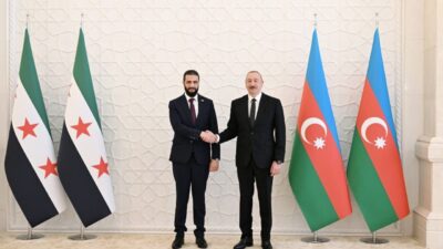 Suriye Devlet Başkanı Ahmed eş-Şara, Azerbaycan Cumhurbaşkanı İlham Aliyev ile