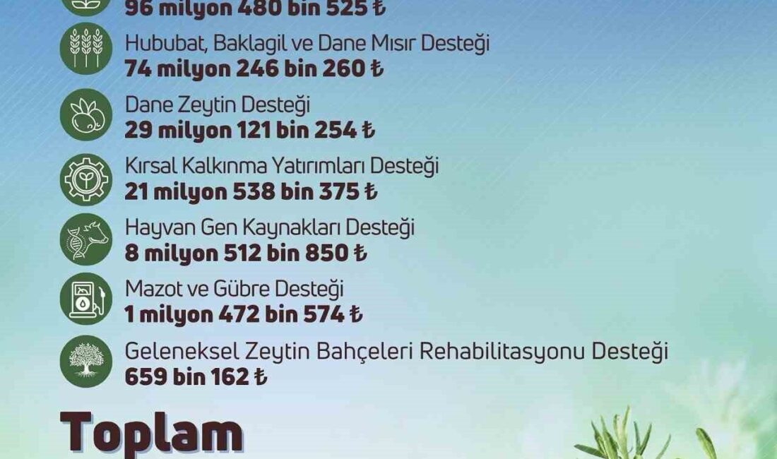 Tarım ve Orman Bakanlığı, çiftçilere toplam 826 milyon 825 bin