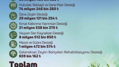 Tarım ve Orman Bakanlığı, çiftçilere toplam 826 milyon 825 bin