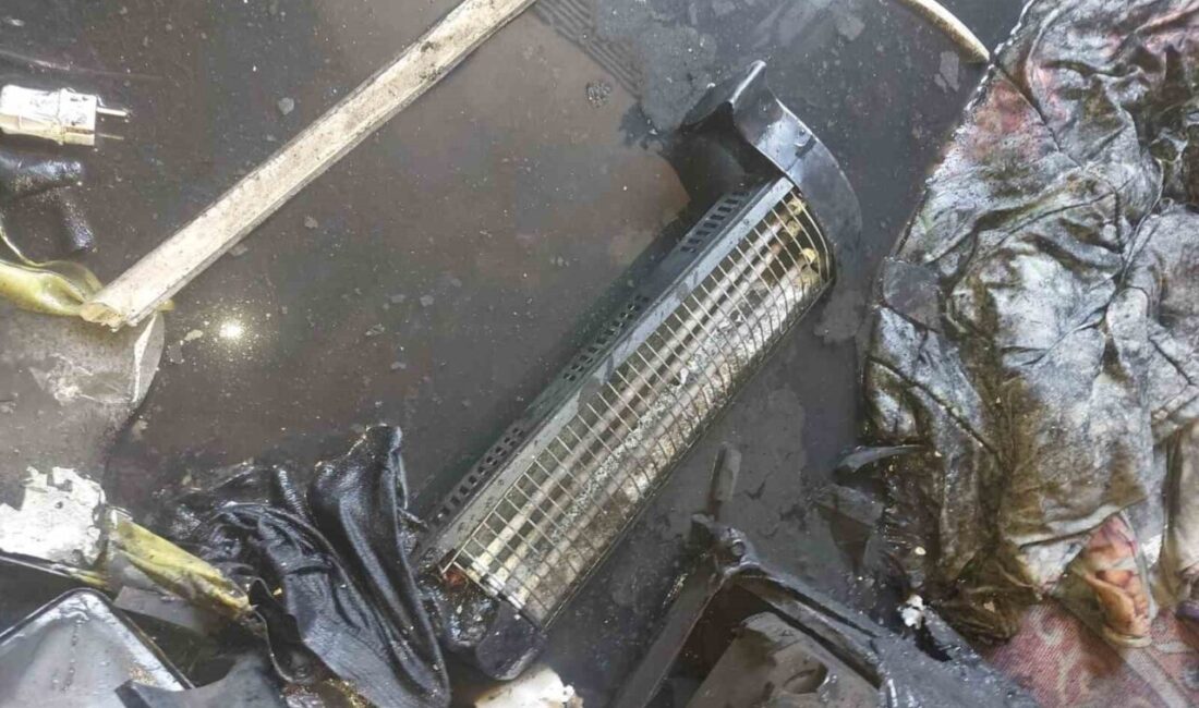 Sorgun ilçesindeki ev, elektrik sobasından çıkan yangın sonucu kullanılamaz hale