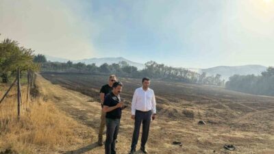 Kırşehir'in Kaman ilçesine bağlı Kurancılı Başköy mevkiinde çıkan orman yangını