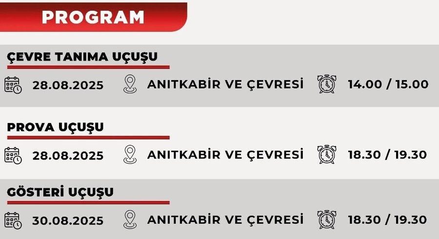 Ankara Valiliği, 30 Ağustos Zafer Bayramı kutlama etkinlikleri kapsamında SOLOTÜRK'ün