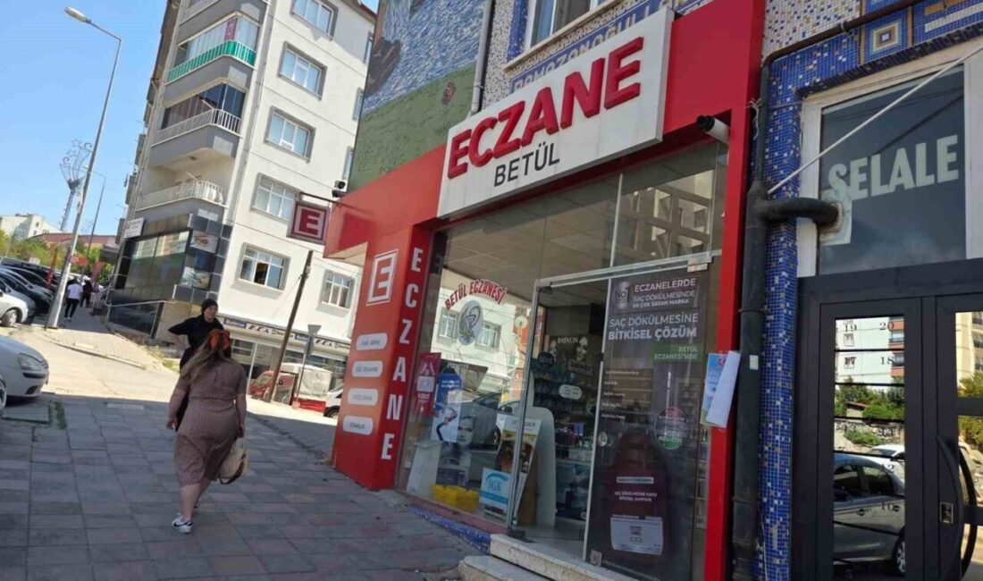 Ankara'nın Elmadağ ilçesinde kontrolden çıkan bir otomobil, eczaneye çarparak durabildi.