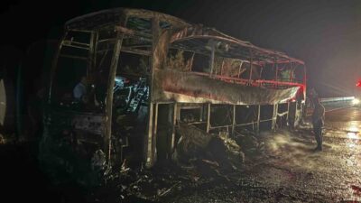 Ankara'nın Kızılcahamam ilçesinde seyir halindeki Hatay-İstanbul seferini yapan bir yolcu
