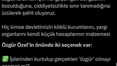 Adalet Bakanı Tunç, CHP Genel Başkanı Özgür Özel'in yargı mensuplarına