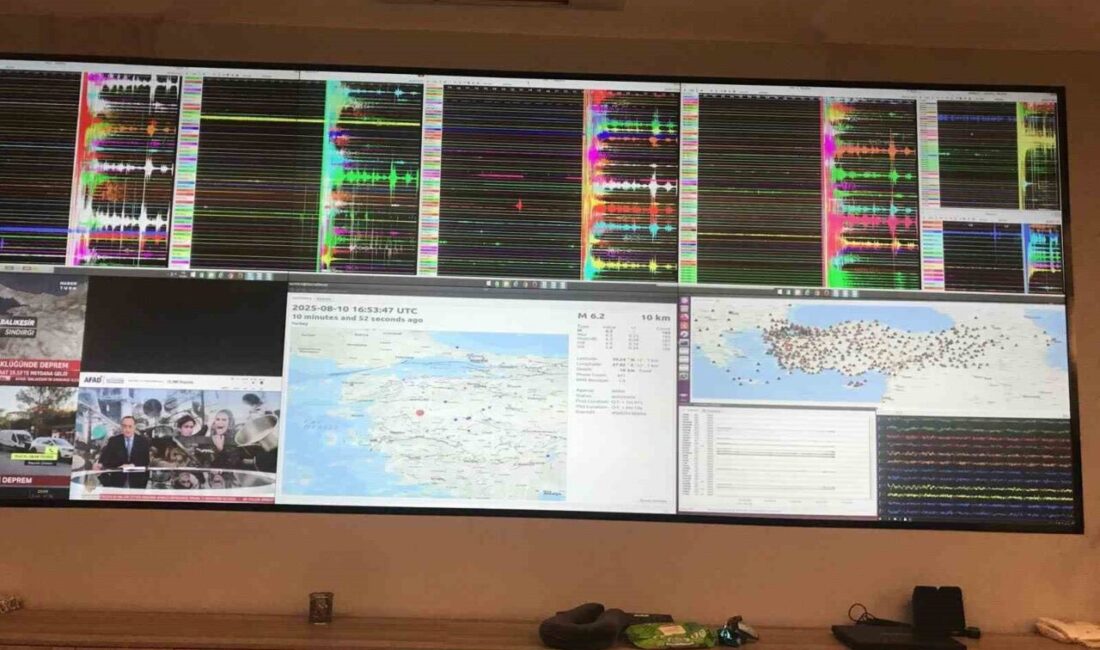 Balıkesir'deki 6.1 büyüklüğündeki depremin Ankara'daki AFAD Deprem İzleme ve Değerlendirme